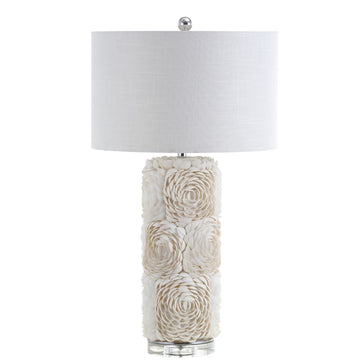 Rosette 28.5" Seashell/Resin/Crystal LED Table Lamp - JONATHAN Y